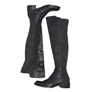 Sesto Meucci Leather Riding Slouchy Knee High Phyton Print Gothic Boots Size 7
